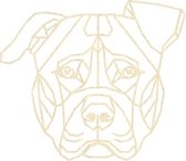 Pitbull Geometrisch Hout 50 x 58 cm Light wood - Honden - Wanddecoratie