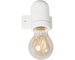 ETH vintage wandlamp glad porselein wit E27