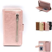 P.C.K. Rose goud boekhoesje/bookcase met rits en portemonnee geschikt voor Samsung Galaxy S8 PLUS