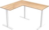 Zit-sta hoek bureau elektrisch Elmo 180 x 80|NPR|Wilde peren|Wit frame