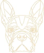 Franse Bulldog Geometrisch Hout 90 x 108 cm Light Wood - Honden - Wanddecoratie