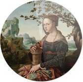 Maria Magdalena | Jan van Scorel | ca. 1530 | Ronde Plexiglas | Wanddecoratie | 40CM x 40CM | Schilderij | Oude meesters | Foto op plexiglas