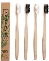Set 4 bamboe tandenborstels (medium)