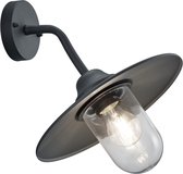 LED Tuinverlichting - Tuinlamp - Trion Brenionty - Wand - E27 Fitting - Mat Zwart - Aluminium