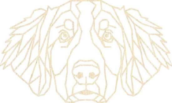 Berner Sennen Geometrisch Hout 50 x 30 cm Light wood - Honden - Wanddecoratie