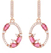 Velini jewels-EA2074F-Oorbellen -925 Zilver rosé- Gekleurde Cubic Zirkonia