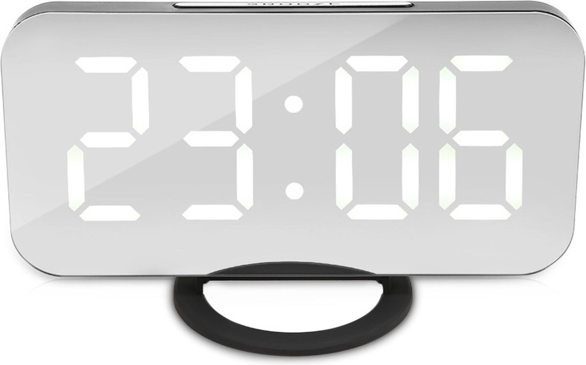 Luxe Digitale Wekker - Slaapkamer - Klok - Zwart - Met USB Poort! (2 in 1)