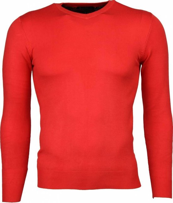Tony Backer Casual Sweater - Exclusive Blank V-Neck - Pulls / pulls rouges Pull homme taille XL