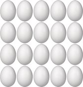 20x Piepschuim ei decoratie 10 cm hobby/knutselmateriaal - Knutselen DIY eieren beschilderen - Pasen thema paaseieren eitjes wit
