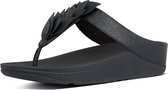 FitFlop™ Fino leaf Toe-Thongs Leather All Black - Maat 36