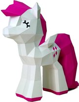 3D Papercraft Kit Pony (wit / roze)