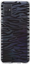 Casetastic Samsung Galaxy A71 (2020) Hoesje - Softcover Hoesje met Design - Zebra Print