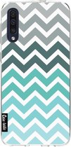 Casetastic Samsung Galaxy A50 (2019) Hoesje - Softcover Hoesje met Design - Tiffany Fade Chevron Print