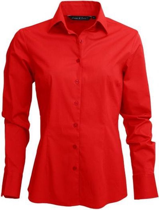 Dames overhemd rood S