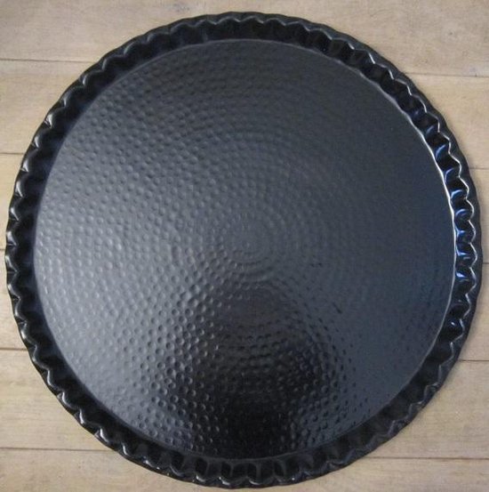 XXL metalen dienblad, zwart, alleen ter decoratie, rond 58,5 cm | bol.com