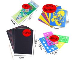 Kras Tekening Figuren/Spiro Set (21 delig)