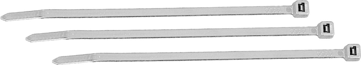 100 stuks - Kabelbinders wit 300 x 4,8 mm – tiewraps – kabelbinder
