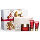 Clarins Super Restorative Collection Giftset - Super Restorative Dagcrème 50 ml + Super Restorative Nachtcrème 15 ml + Super Restorative Handcrème 30 ml + Toilettas - cadeauset voor unisex