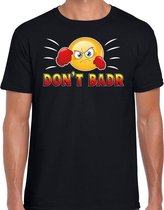 Funny emoticon t-shirt Dont Badr zwart voor heren XL