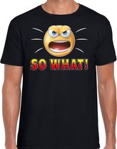 Funny emoticon t-shirt So what zwart heren L