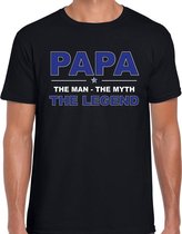 Papa the legend cadeau t-shirt zwart voor heren S