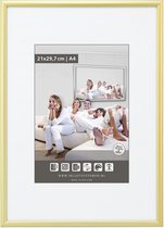 Gelakte Aluminium Wissellijst - Fotolijst - 30x45 cm - Ontspiegeld Kunstglas - Mat Goud - 10 mm