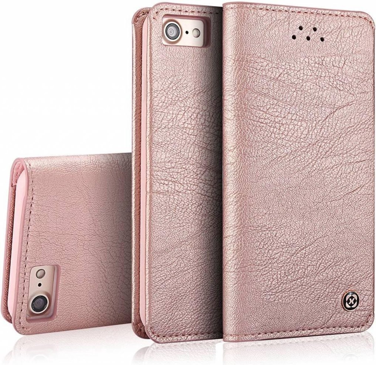 Xundd iPhone 8+ ( Plus ) / iPhone 7+ ( Plus ) 5.5 inch Ultra Soft Portemonnee Hoesje Book Case Met Pasjes Rose Goud