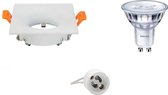 LED Spot Set - GU10 Fitting - Inbouw Vierkant - Mat Wit - 85mm - Philips - SceneSwitch 827 36D - 1.5W-5W - Warm Wit 2200K-2700K - Dimbaar - BSE