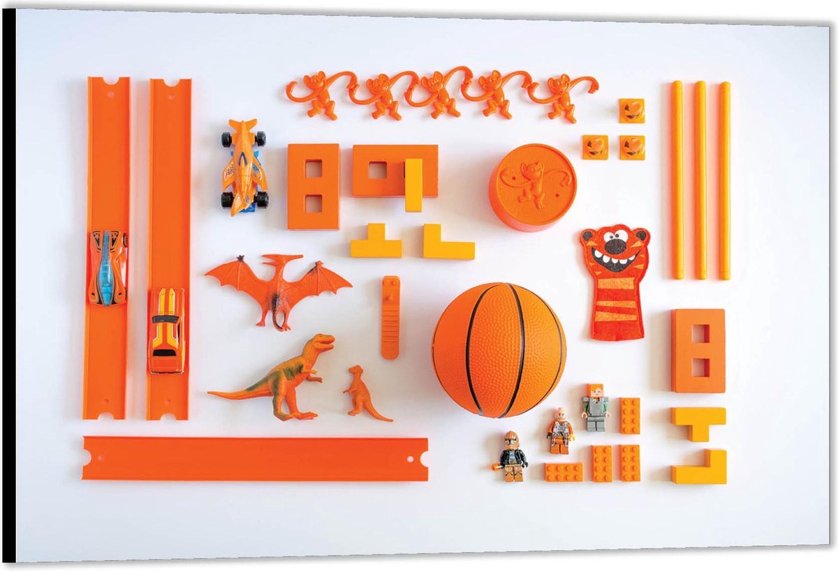 KuijsFotoprint - Schilderij - Oranje Kinderspeelgoed - Oranje - 60 X 90 Cm