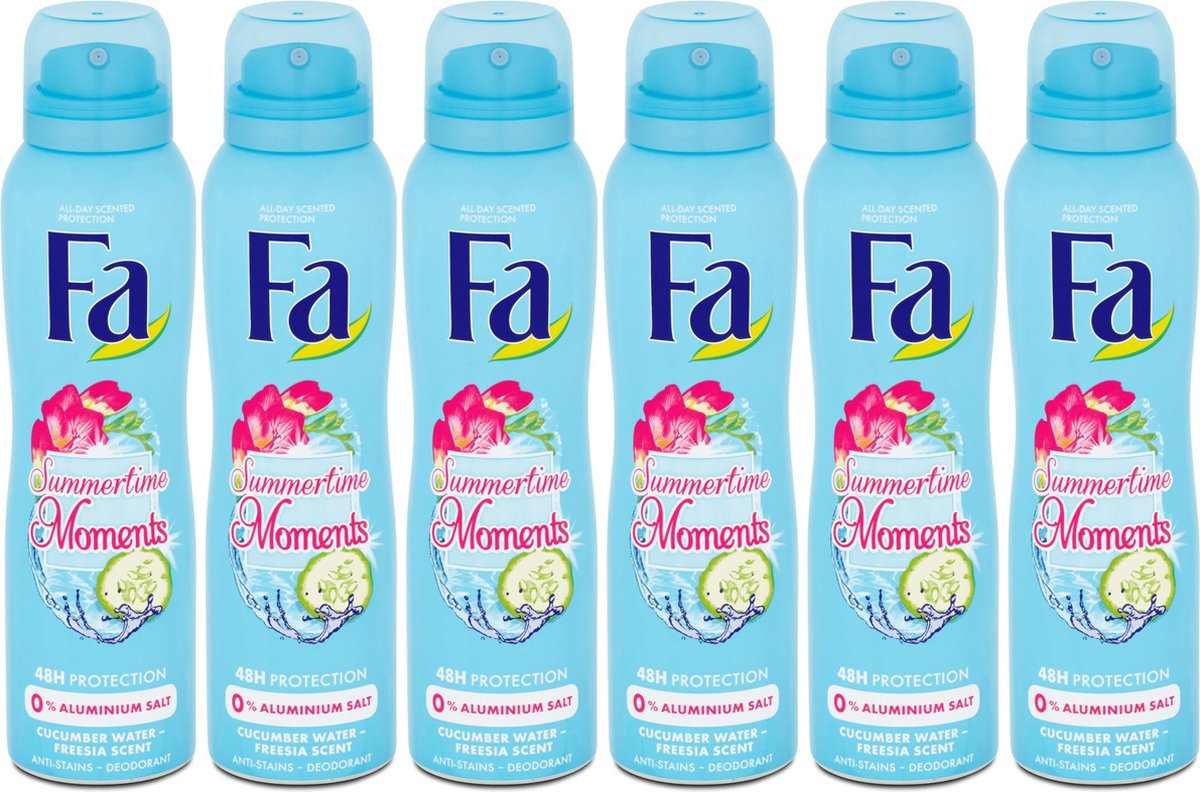 FA Deodorant Spray Summertime Moments - 6 x 150ml - Voordeelverpakking - Fa