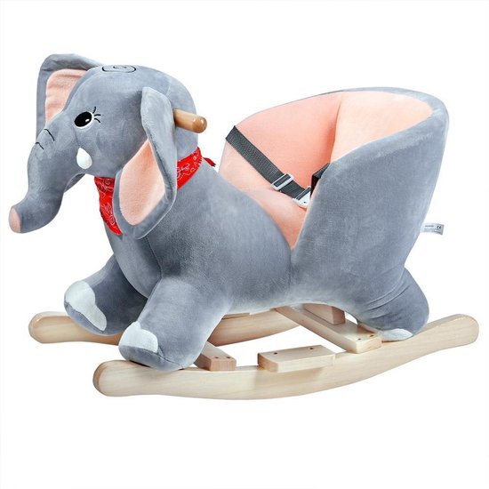 Éléphant animal à bascule avec ceinture de sécurité et fonction sonore,  animal à bascule | bol
