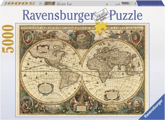 Ravensburger puzzel AntiekeWwereldkaart - Legpuzzel - 5000 stukjes | bol.com