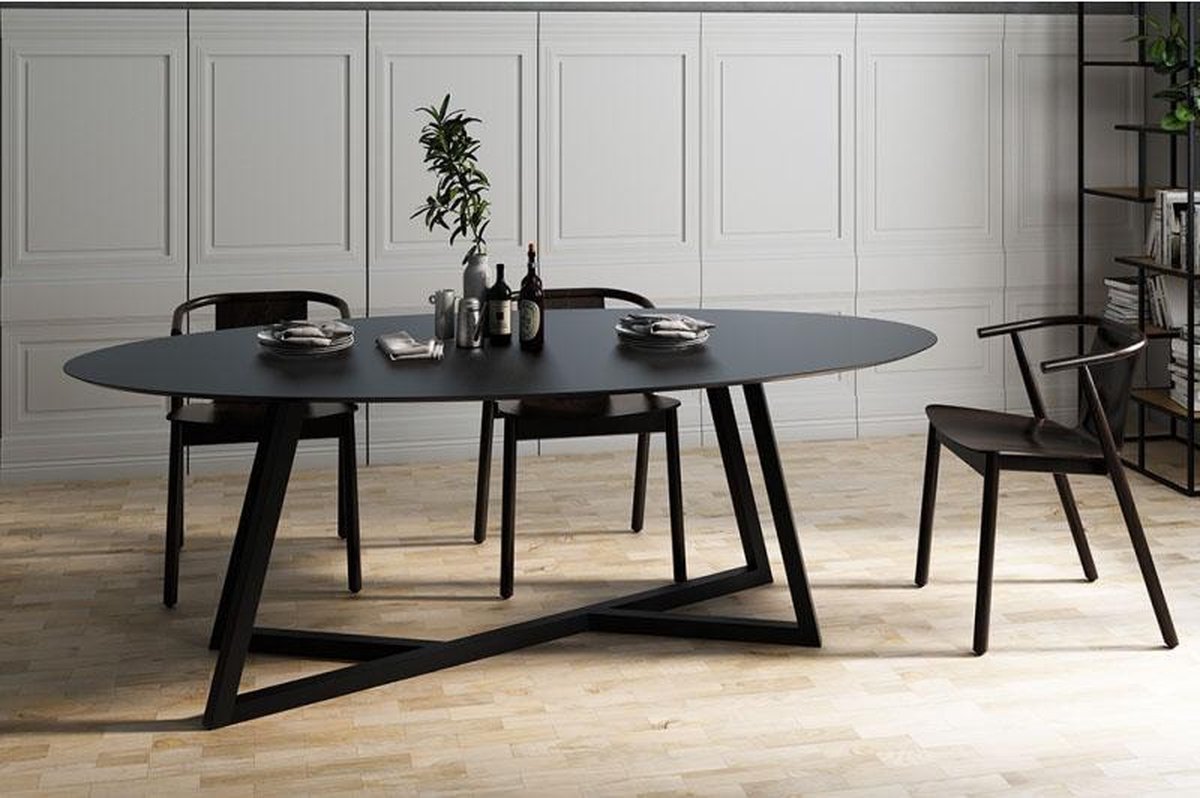 Ovale design tafel 180 x 100 cm / Zwart | bol.com