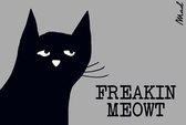deurmat / tapijt kat zwart / poes . Freakin meowt . Mad about mats