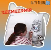 Happy Pillow - Zeemeermin kleurplaat op kussensloop inclusief textielstiften