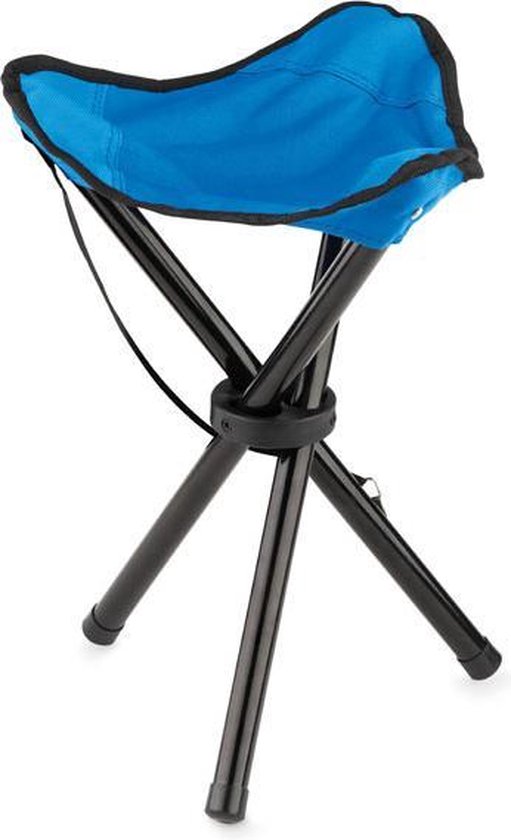 PESCA SEAT Opvouwbaar krukje - Camping - Vissersstoeltje - Driepoot kruk - Blauw