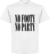 No Footy No Party T-shirt - Wit - XXL
