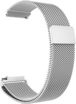DrPhone Universele Magnetische Milanese Armband - 18mm -  RVS Horlogeband - Zilver