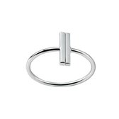 Zilver Ring met Twee Staven