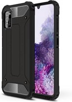 Samsung Galaxy A41 silicone TPU hybride zwart hoesje case