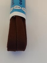 Cordial - schoenveters - Middelbruin - wax Plat - veterlengte 120 cm - 7 mm breed - 6-8 gaatjes