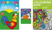 3 Kleurboeken, Kleurboek voor Kinderen 2 x en één kleurboek voor volwassenen