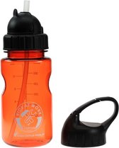 Kids At Work Drinkfles Met Rietje Oranje Met Handige Karabijnhaak Dop