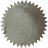 Zilverkleurige sluitzegel, label zilver of sticker zilver | rond 46mm met sterrand, 100 stuks in gripzakje