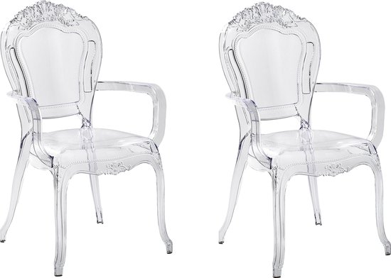 Beliani VERMONT II - Ensemble de 2 chaises de salle à manger - Transparent  - Polycarbonate | bol.com
