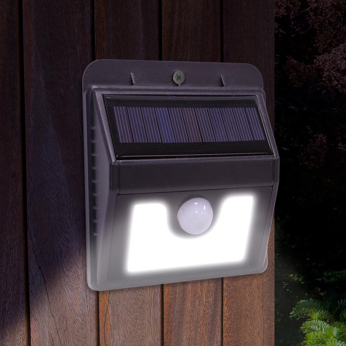 Toppers van TV Solar Night Guard - Buitenverlichting met bewegingssensor - Wandlamp voor buiten - 8 LED's - Werkt op zonne-energie