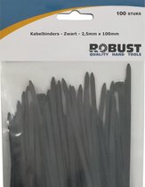 Robust Kabelbinders 100Stuks/Zak Zwart 2,5Mm X 100 Mm