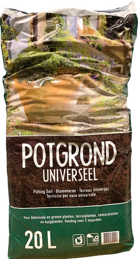 Potgrond universeel - 20 liter - voor bloeiende en groene planten,  terrasplanten en... | bol.com