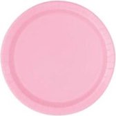 Kartonnen Bordjes roze 18 cm 20st - Wegwerp borden - Feest/verjaardag/BBQ borden / Gebak bordjes maat - feestjes - Babyshower