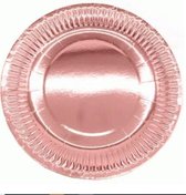 Kartonnen Bordjes rosegoud 23 cm 20 st - Wegwerp borden - Feest/verjaardag/BBQ borden